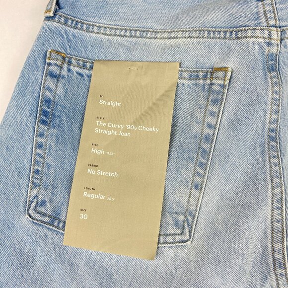 NWT Everlane Jeans Women's Size 30 The Curvy '90s Cheeky Blue - Picture 8 of 14